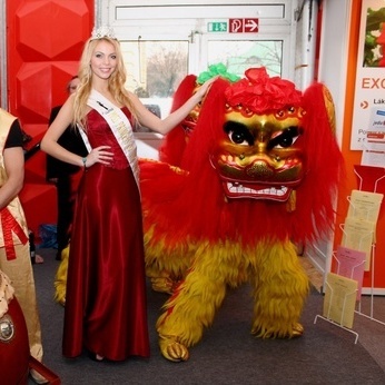 Miss Princess of the World at the international travel fair