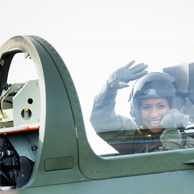 Miss in fighter jet